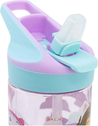 Stor Детска Бутилка За Вода Габи Пластмаса със Сламка Лилава 620ml