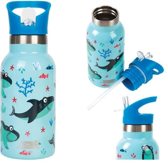 iDrink Kinderflasche Thermos Rostfreier Stahl Blau 350ml