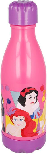 Stor Пластмасова Детска Бутилка За Вода Disney Princess С Винтова Капачка Non Spill Фуксия 560мл