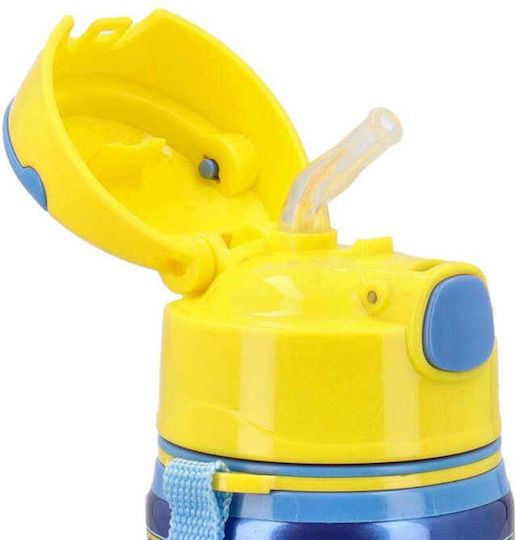 Kids Licensing Παιδικό Παγούρι Αλουμινίου με Καλαμάκι 600ml (Διάφορα Σχέδια/Χρώματα) Pokemon