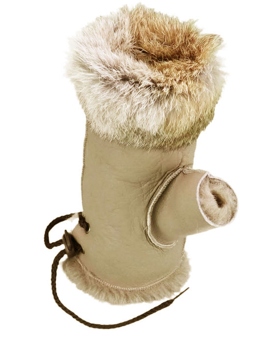 Beige Leder Handschuhe