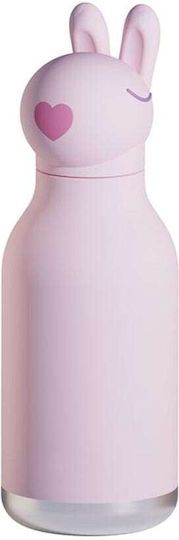 Asobu Bestie Kids Water Bottle Thermos Stainless Steel with Straw Bunny 460ml