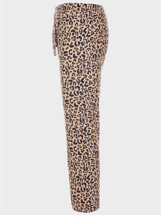 G Secret Winter Velvet Women's Pyjama Pants Animal Print