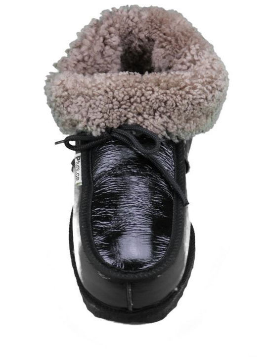 Men's Slippers with Fur Black