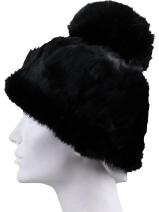 Beanie Unisex Σκούφος Πλεκτός σε Μαύρο χρώμα