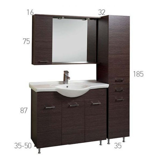 Mabo Waschtisch mit Waschbecken Braun