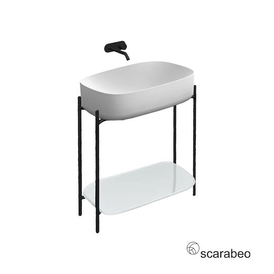 Scarabeo Waschtisch ohne Waschbecken L74xB43xH74cm Moon White
