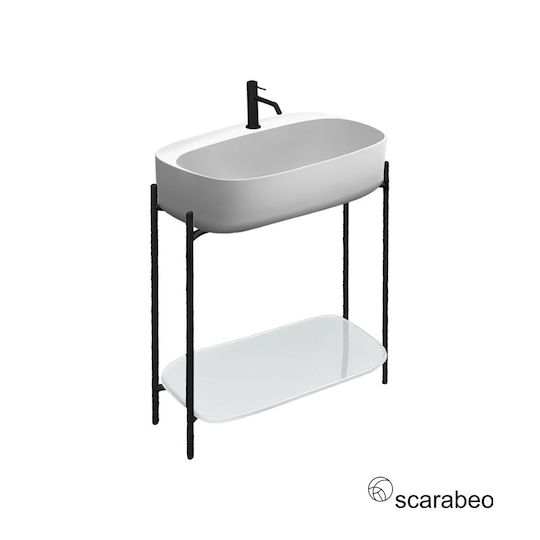Scarabeo Waschtisch ohne Waschbecken L74xB43xH74cm Moon White