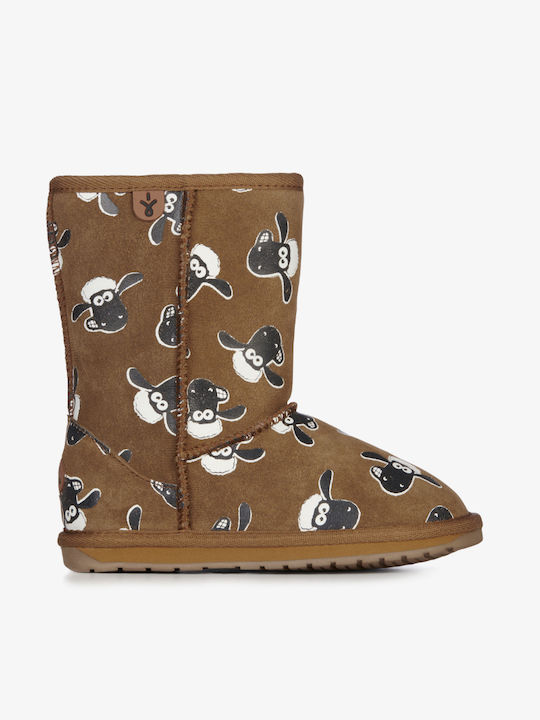Chestnut Lederne Kinder-Schneestiefel Braun