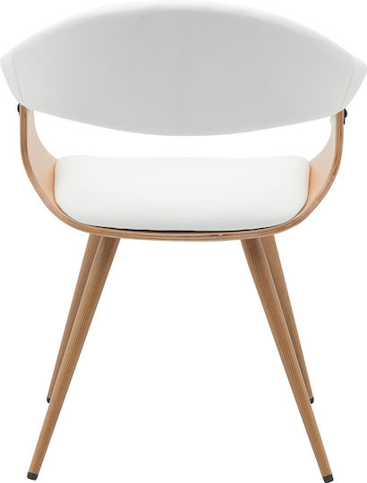 Devra Scaune Sala de mese Lemn White/Natural 1buc 55.5x53.5x77buc