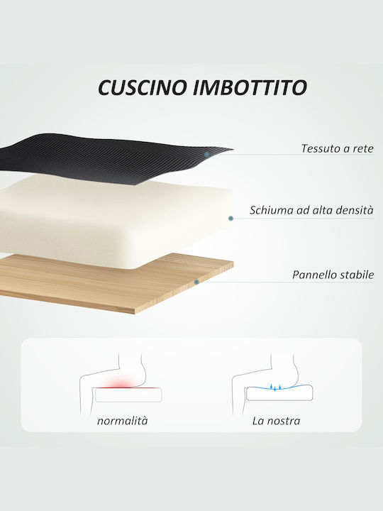HomCom Scaun De Birou Cu Inclinare Negru