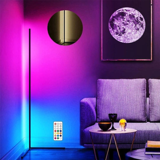 Benson LED Floor Lamp H140xW50cm. with RGB Light Black