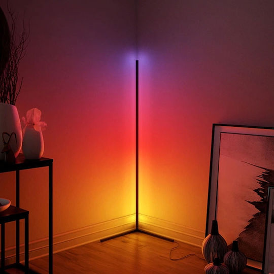 Benson LED Floor Lamp H140xW50cm. with RGB Light Black