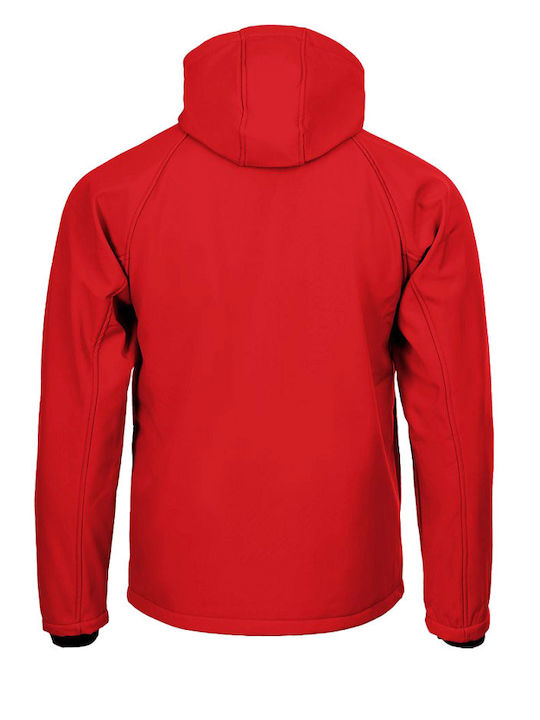 Stenso Reef Arbeitsjacke Softshell mit Fütterung Fleece und mit Kapuze Rot