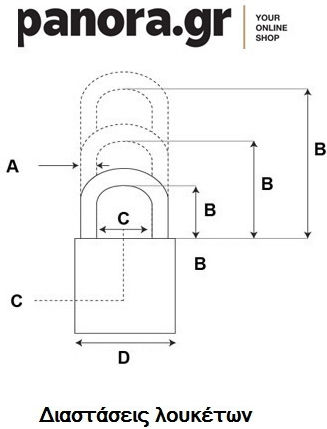 Panora Steel Padlock Brass with Key 70mm 1pcs