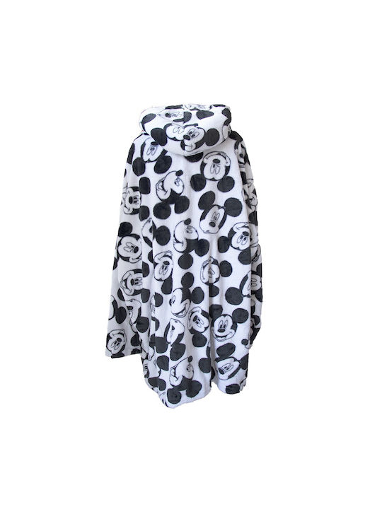Disney Mickey Mouse Kids Blanket Hoodie Fleece Coral Sleeves Hood Aym072976 White