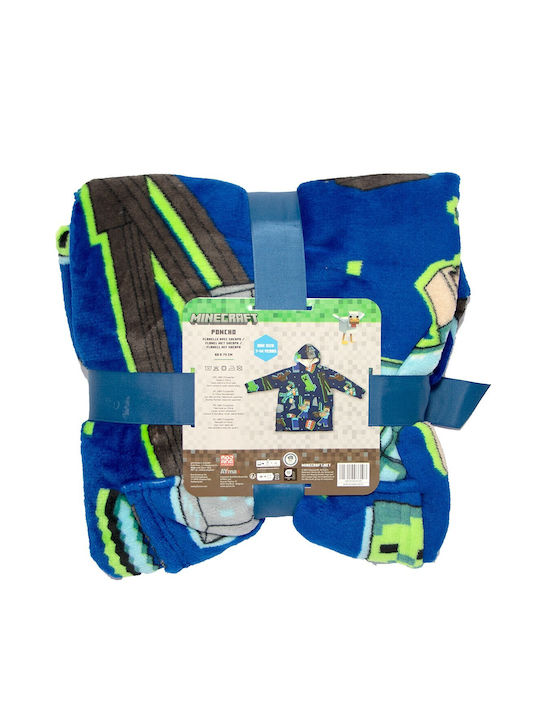 Minecraft Kinderdecke Fleece Coral Hoodie Ärmel Aym076103 Blau
