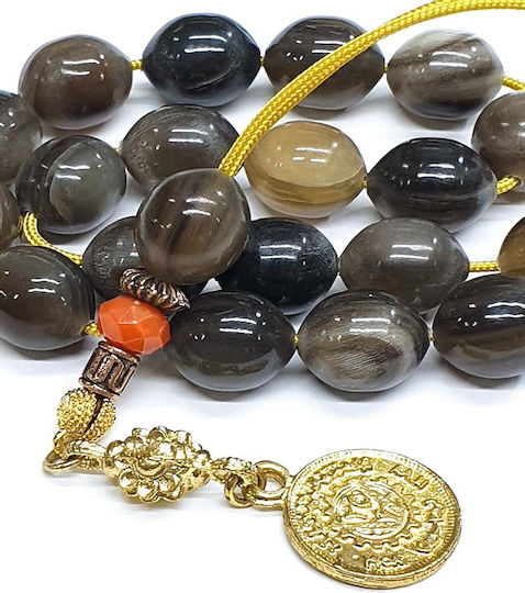 Roloi Komboloi Horn Worry Beads Gray 31cm