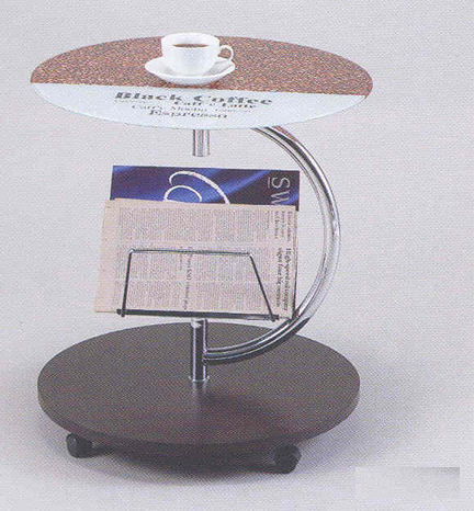 Side Table With Wheels Brown