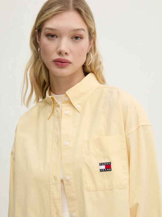 Tommy Hilfiger Women's Denim Long Sleeve Shirt Yellow