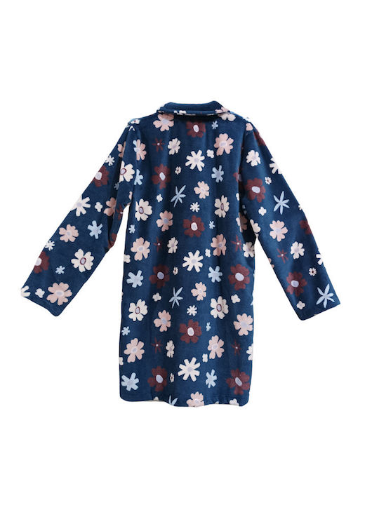 Mardim Winter Women's Robe Navy Blue