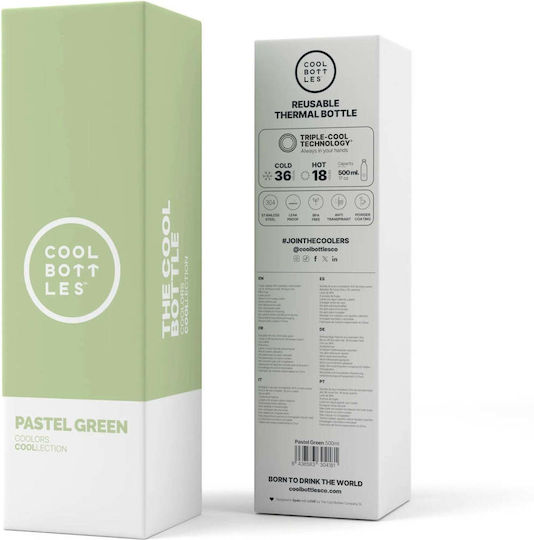 Cool Bottles Bottle Thermos Stainless Steel 500ml Soft Green