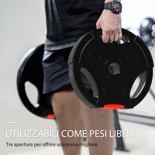 Sportnow Scheibenset Gummierte 2 x 5kg Φ25mm mit Griffen