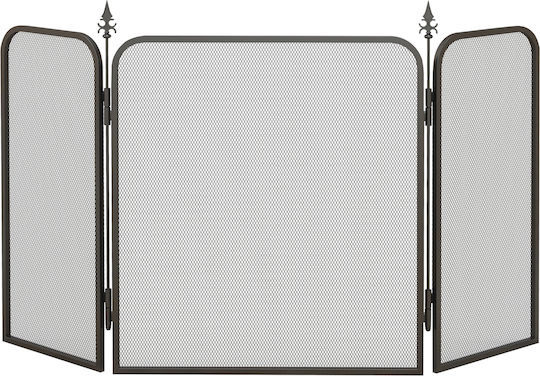 HomCom Μεταλλικό Προστατευτικό Τζακιού 96x56cm Μαύρο