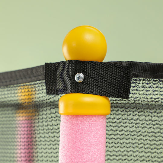 HomCom Outdoor Trampoline Diameter 140cm with Pink Safety Net