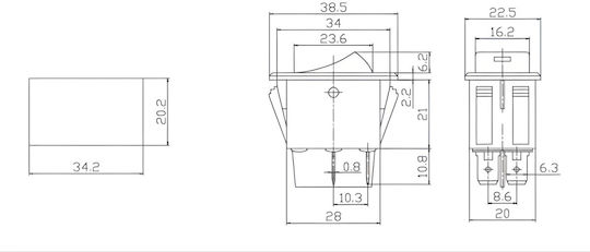 Ein-Aus-Schalter LED Rastknopf 12V