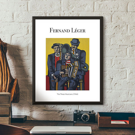 Poster Fernand Leger Drei Musiker Art131 60cm X 90cm Schwarzer Holzrahmen