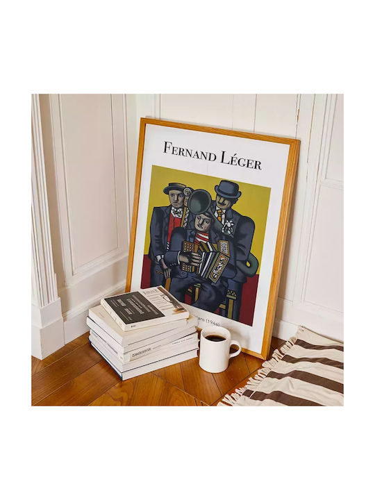 Poster Fernand Leger Trei Muzicieni Art131 60cm X 90cm Ramă din Lemn Negru