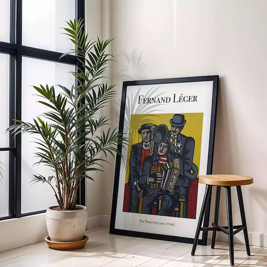 Poster Fernand Leger Drei Musiker Art131 60cm X 90cm Schwarzer Holzrahmen