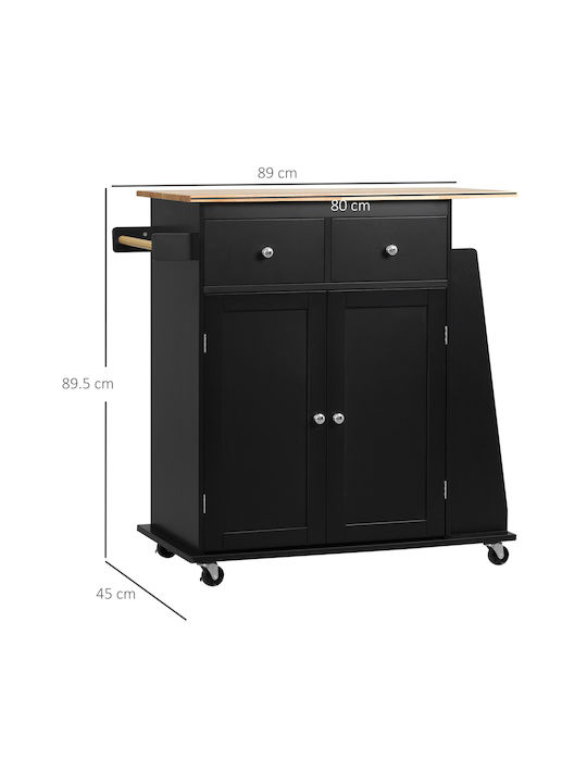 Επιδαπέδιο Ντουλάπι Μαύρο 89x45x89.5εκ.