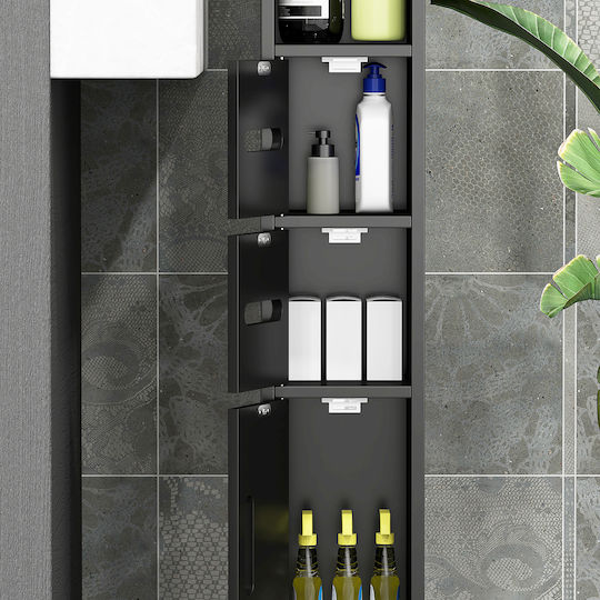 Kleankin Στήλη Μπάνιου Δαπέδου Μ15xΒ17xΥ120cm Μαύρη