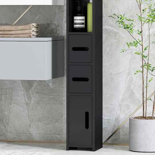Kleankin Στήλη Μπάνιου Δαπέδου Μ15xΒ17xΥ120cm Μαύρη