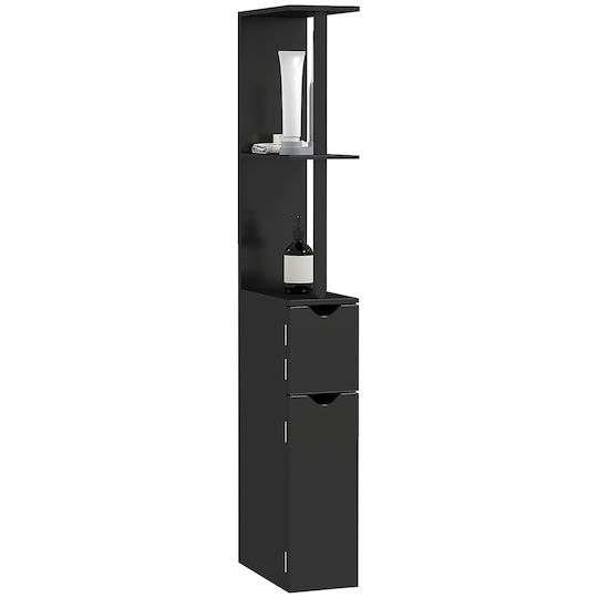 Kleankin Floor Bathroom Column Cabinet L15.2xD29.8xH118cm Black