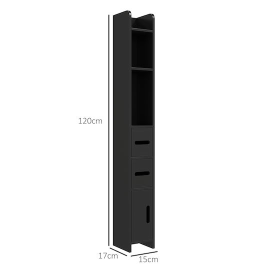 Kleankin Στήλη Μπάνιου Δαπέδου Μ15xΒ17xΥ120cm Μαύρη