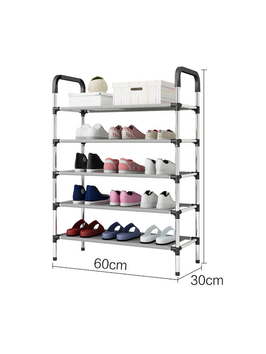 Fabric Shoe Organizer Silver 58x28x98cm