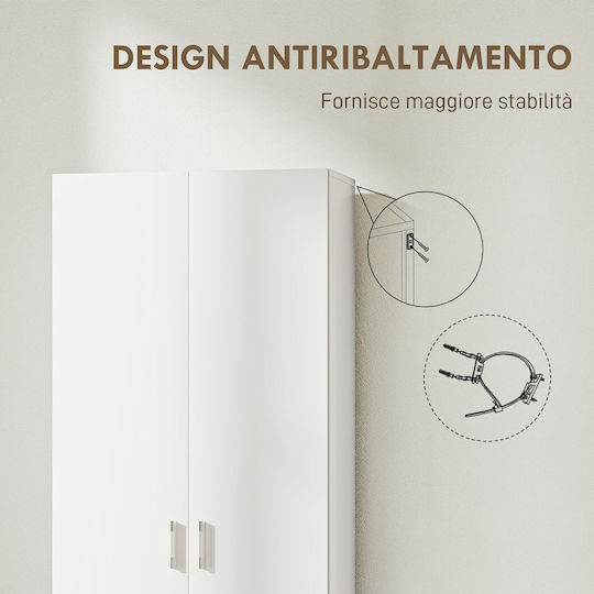 Bibliotecă Albă 60x31.5x165 cm