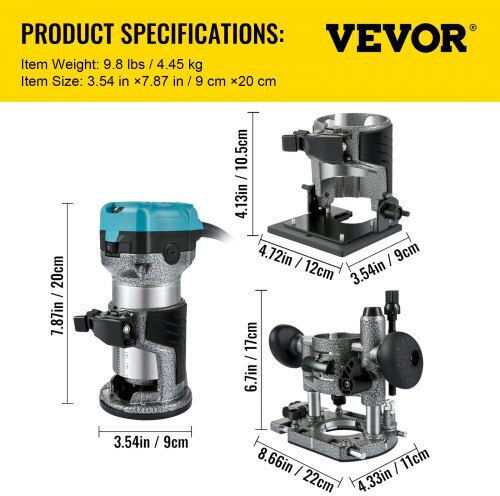 Vevor KCJJQRSD3220V24KYV2 Επιτραπέζιο Ρούτερ με Ισχύ 710W