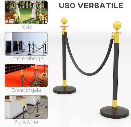 HomCom Safety Barrier Post Black 96cm E11-003V00BK