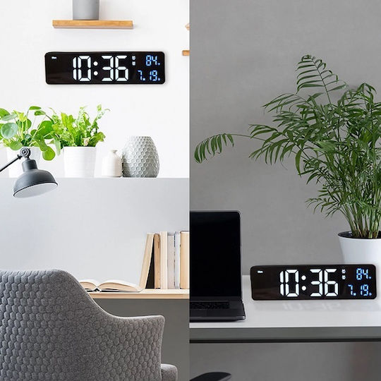 Ceas Digital de Masă cu Alarmă Alb 466257_w
