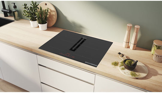 Bosch Serie 6 Smart Plită cu Inducție Autonom cu Hota & Funcție de Blocare 71x52.2εκ.