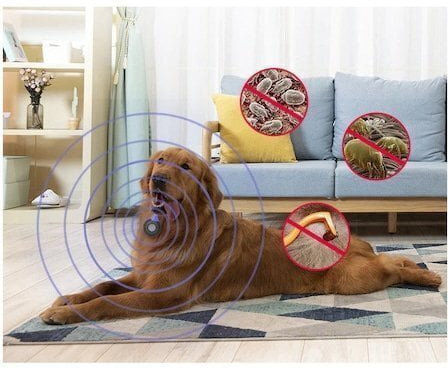 Ultrasonic Anti-Tick Lice Flea Device for Dogs White