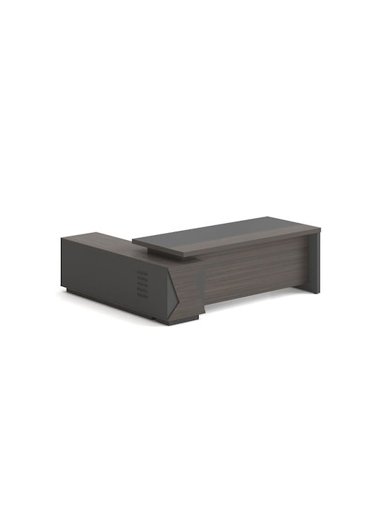 Vip Γραφείο Δεξιά Γωνία Απόχρωση Grey Walnut Εο929 R Καρυδί Γκρι Melamine 200x180x75cm 1τμχ