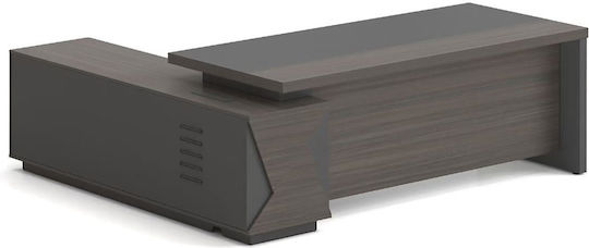 Vip Desk Right Corner Shade Grey Walnut EO929 R Walnut Grey Melamine 200x180x75cm 1pc