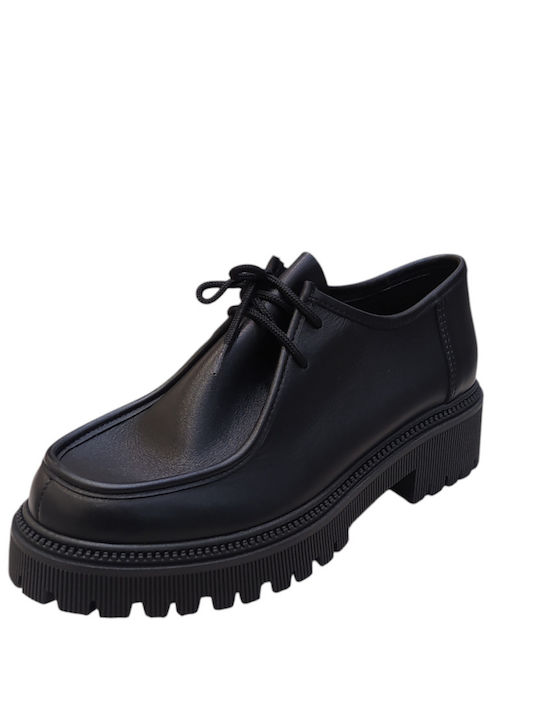 Ragazza Women's Leather Oxford Shoes Black