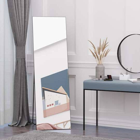 HomCom Floor Mirror with Black Metal Frame 161.5x50cm