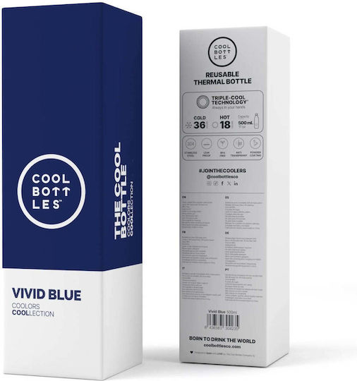 Cool Bottles Μπουκάλι Θερμός Ανοξείδωτο 500ml Μπλε